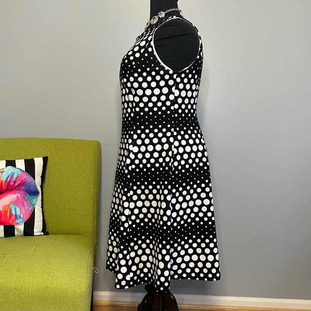 Lane Bryant Black White Polka Dot Fit and Flare Dress 16 Work Cocktail - Picture 3 of 5